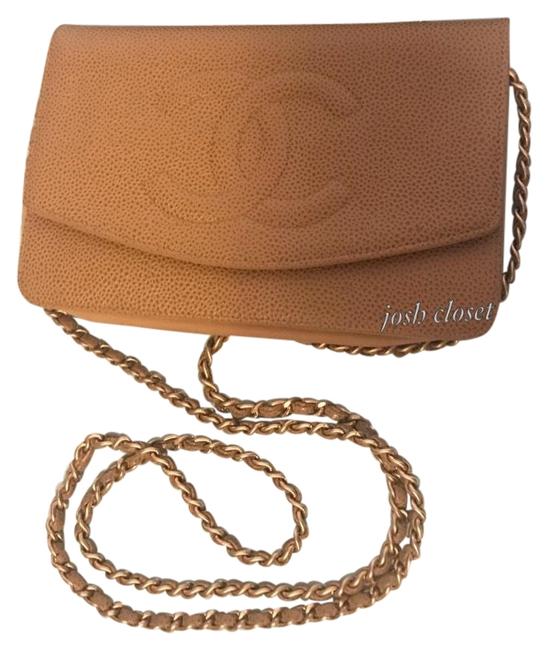 Chanel Wallet on Chain Light Brown Leather Cross Body Bag 