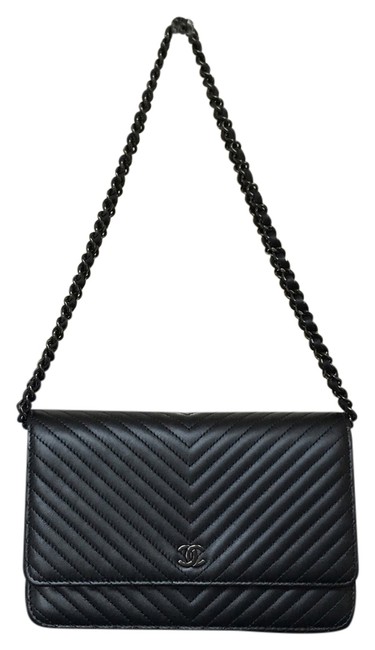 Chanel Wallet on Chain Limited Edition Woc Black Leather Cross Body Bag 