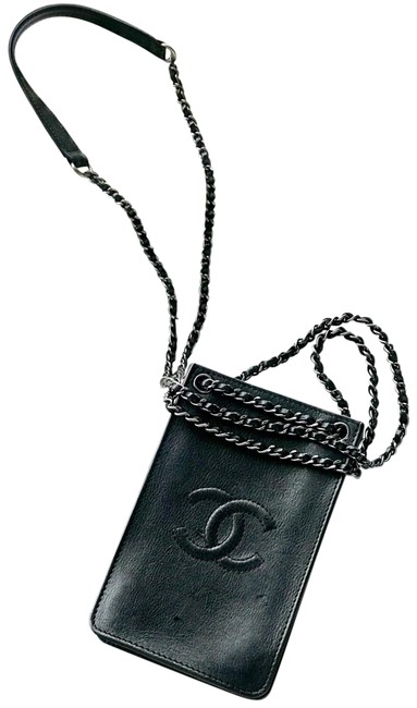 Chanel Wallet on Chain Mini Woc Black Leather Cross Body Bag 
