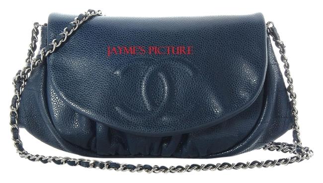 Chanel Wallet on Chain Moon Woc In Navy Caviar Leather Cross Body Bag 