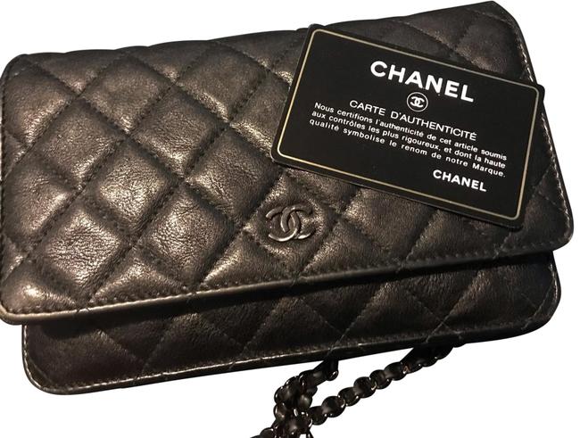 Chanel Wallet on Chain On Black Cowhide Leather Cross Body Bag 