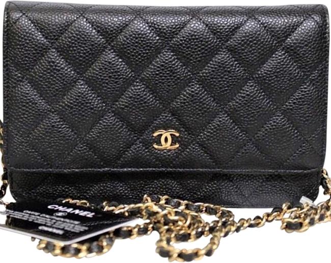 Chanel Woc Rare Sold Out Black Caviar Cross Body Bag 