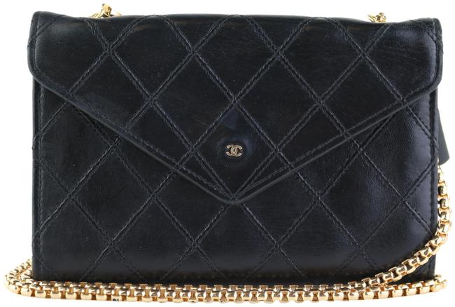 Chanel Wallet on Chain Vintage Woc Black Lambskin Cross Body Bag 