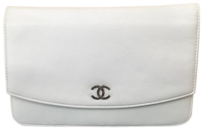 Chanel Wallet on Chain White Leather Cross Body Bag 