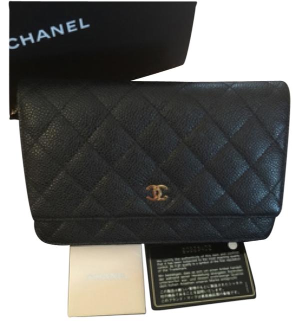 Chanel Wallet on Chain Woc with Gold Hardware Black Caviar Cross Body Bag 