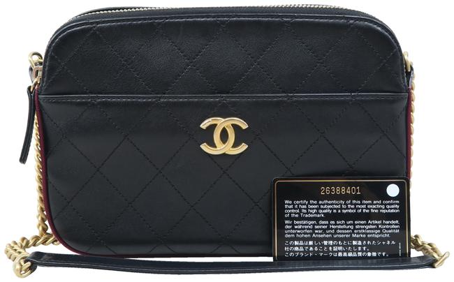 Chanel Camera Case 2018 Limited Tab Button Hippie Black Calfskin Cross Body Bag 