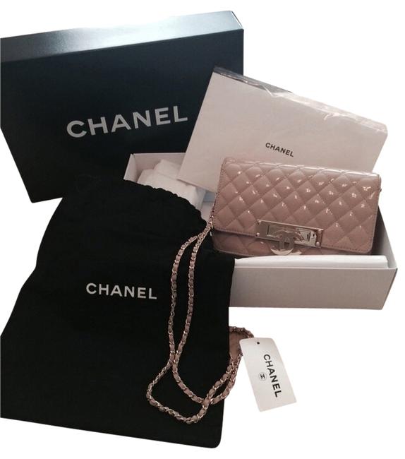 Chanel 2014 Special Edition Beige Patent Leather Cross Body Bag 