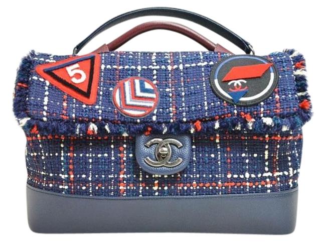 Chanel 2016 Limited Airlines Blue Tweed Cross Body Bag 