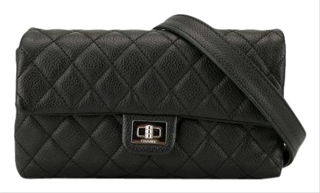 Chanel 255 Reissue Belt Caviar Rectangular Waist Black Cross Body Bag 