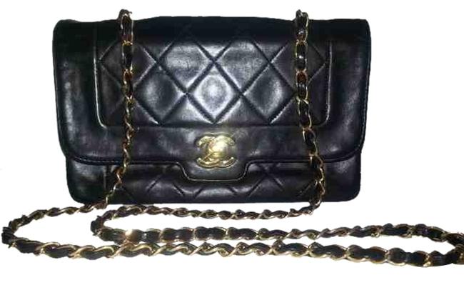Chanel 255 Reissue Classic Quilted Flap Black Lambskin Leather Cross Body Bag 