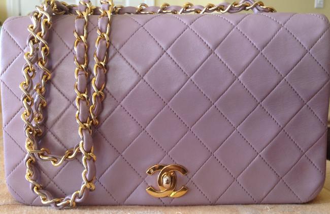 Chanel 255 Reissue Classic Single Flap Lialac Leather Cross Body Bag 