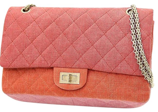 Chanel 255 Reissue Pink Orange Cross Body Bag 