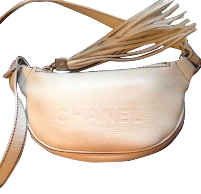 Chanel 8209949 Creamy Beige Caviar Leather Cross Body Bag 