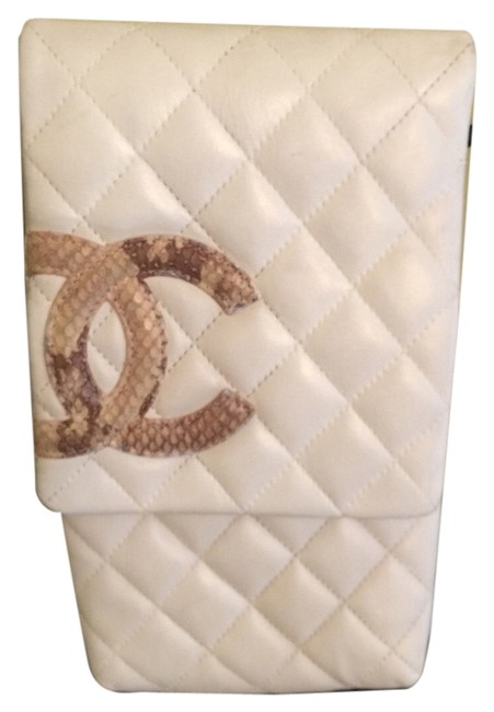 Chanel 9802954 White Genuine Leather Cross Body Bag 