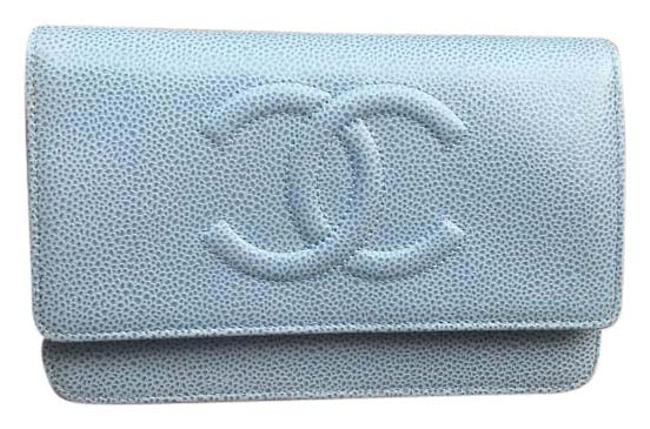 Chanel Baby Blue Caviar Leather Cross Body Bag 