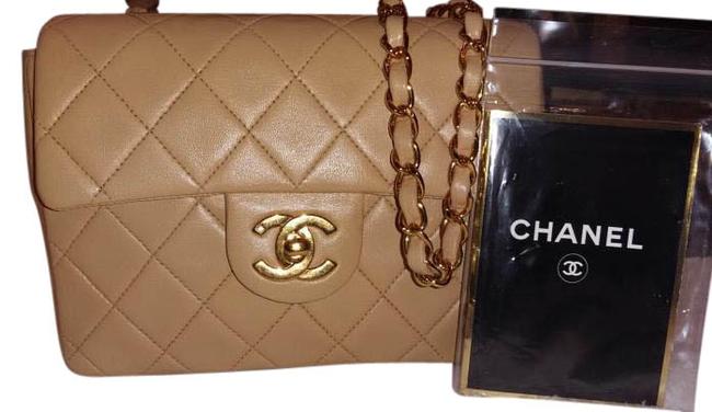 Chanel Beige Lambskin Cross Body Bag 