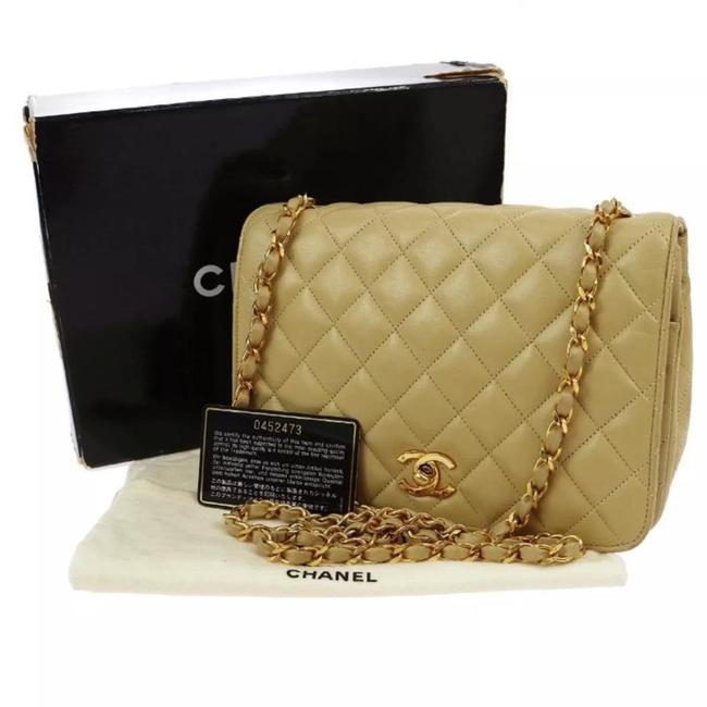 Chanel Beige Leather Cross Body Bag 