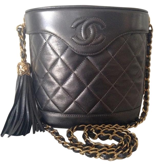 Chanel Binocular Pewter Lambskin Leather Cross Body Bag 