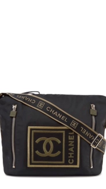 Chanel BlackGreen Cross Body Bag 
