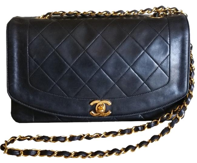 Chanel Black Lamb Skin Cross Body Bag 