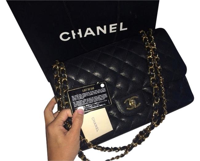 Chanel Black Lambskin Cross Body Bag 
