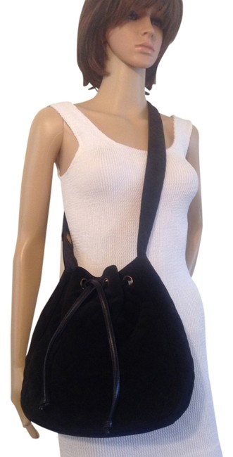 Chanel Black Suede Leather Cross Body Bag 