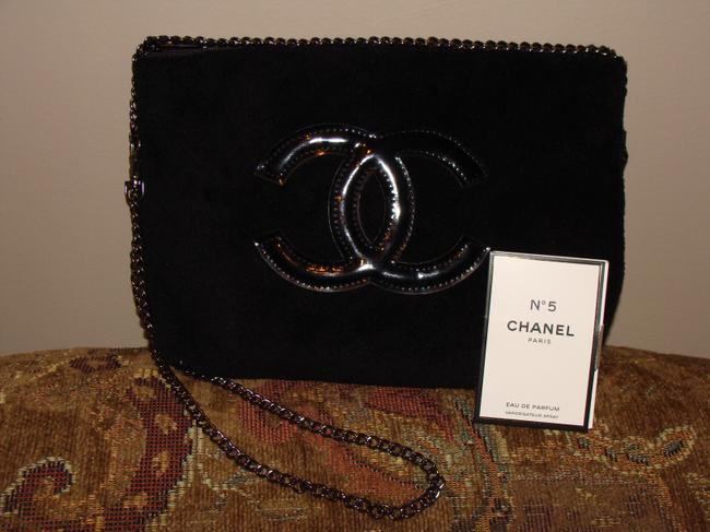 Chanel Black Velour Cross Body Bag 