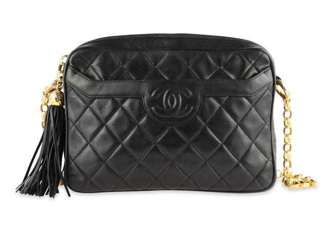 Chanel Black Vintage Quilted CC Crossbody Bag 