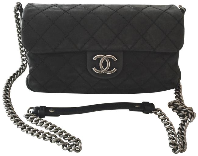 Chanel Black Washed Caviar Leather Cross Body Bag 