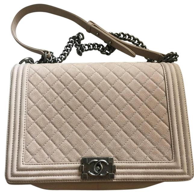 Chanel Boy Beige Suede Cross Body Bag 
