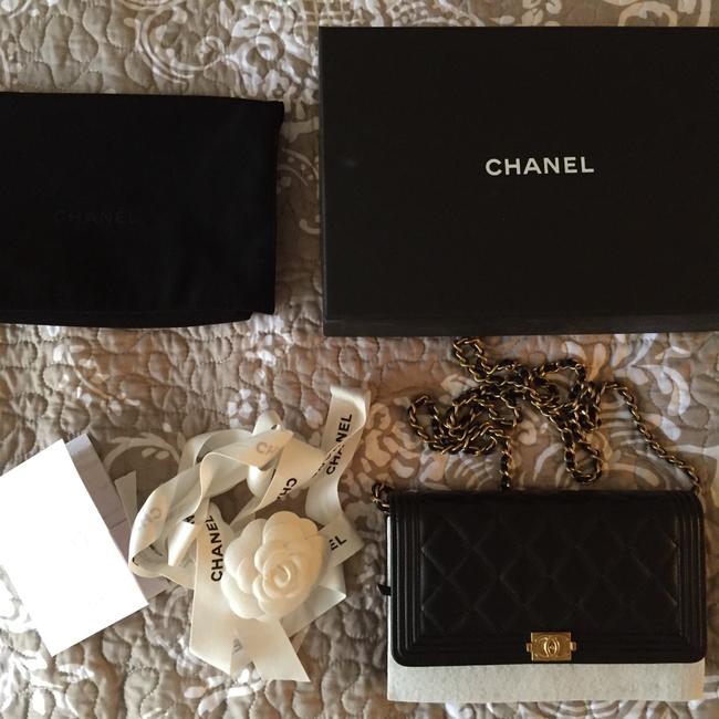 Chanel Boy Black Leather Cross Body Bag 