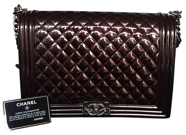 Chanel Boy Black Patent Leather Cross Body Bag 