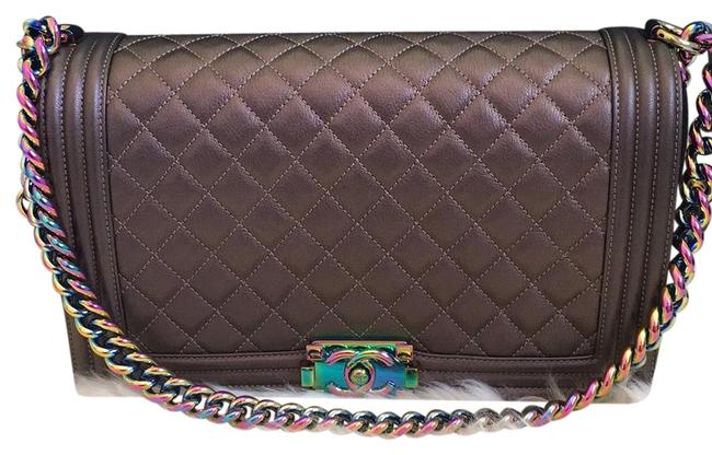 Chanel Boy Brown Calfskin Cross Body Bag 