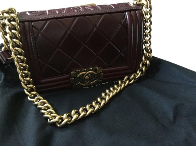 Chanel Boy Burgundy Leather Cross Body Bag 