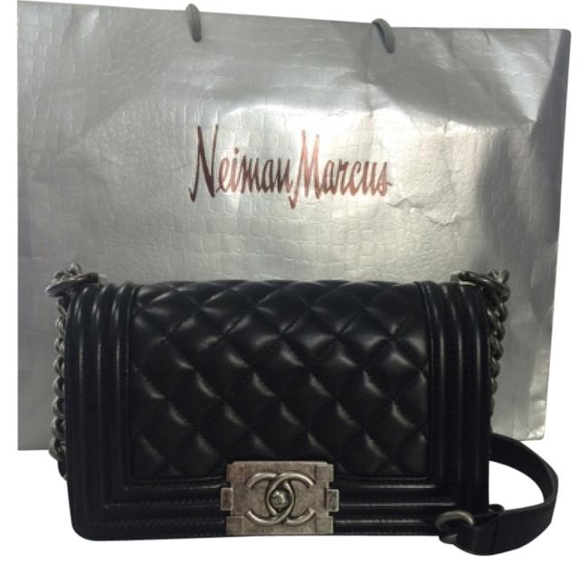 Chanel Classic Flap Boy Le Quilted Small Black Leather Cross Body Bag 