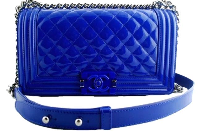 Chanel Boy Dark Blue Patent Cross Body Bag 