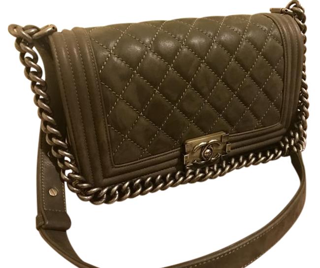 Chanel Boy Gray Cross Body Bag 