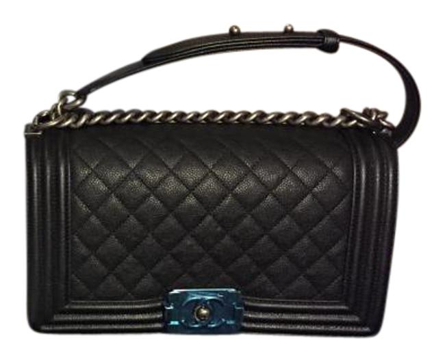 Chanel Boy In Medium Black Caviar Cross Body Bag 