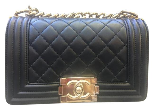 Chanel Boy Le Black Leather Cross Body Bag 