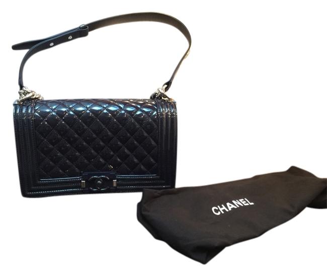 Chanel Boy Le Navy Leather Cross Body Bag 