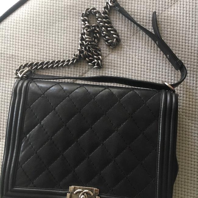 Chanel Boy Leather Large Size Handbag Cross Body Bag 