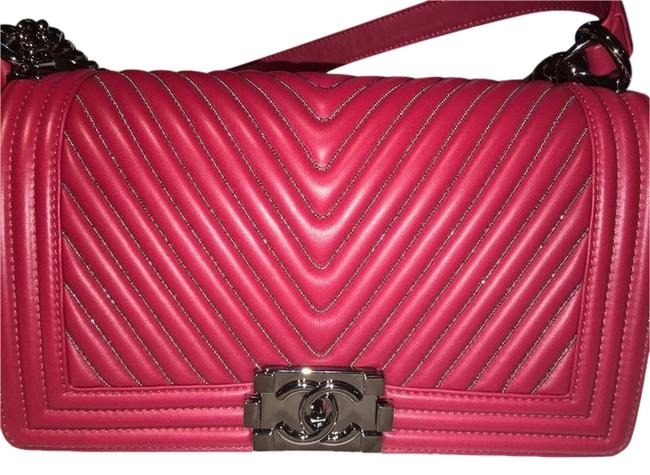 Chanel Boy Medium Dark Red Calfskin Cross Body Bag 