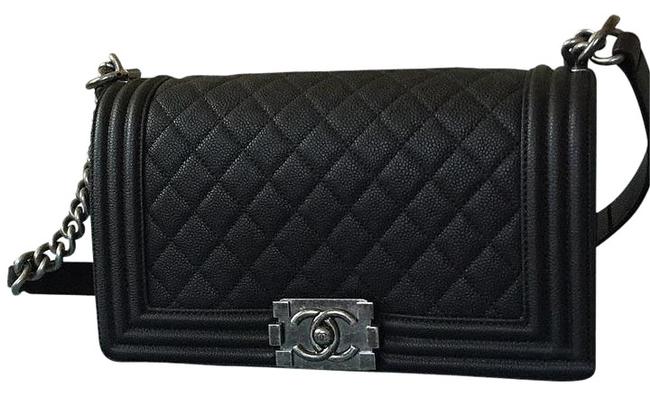 Chanel Boy Old Medium Black Cross Body Bag 