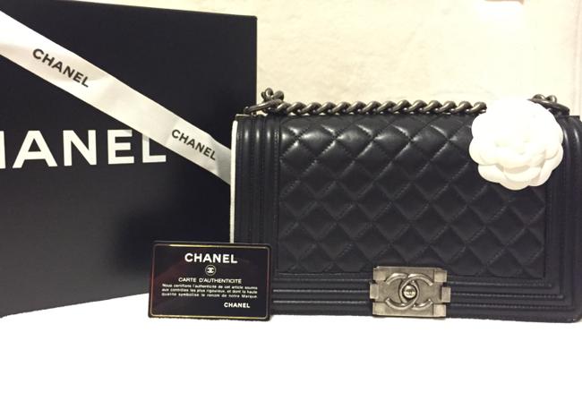 Chanel Boy Rare Le Black Lambskin Cross Body Bag 