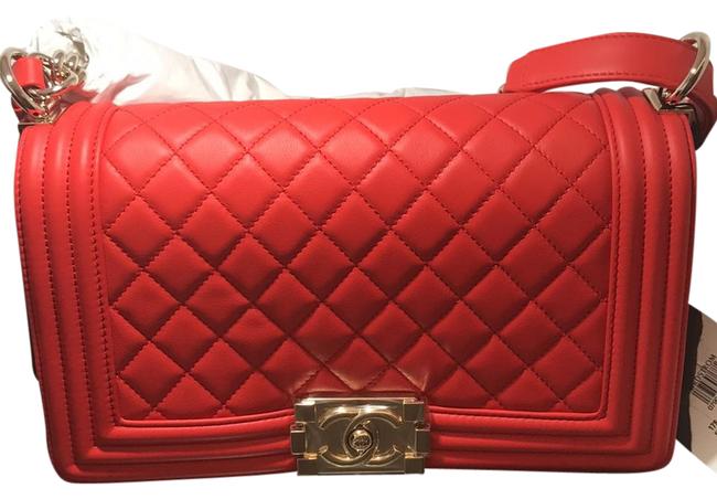 Chanel Boy Red Cross Body Bag 
