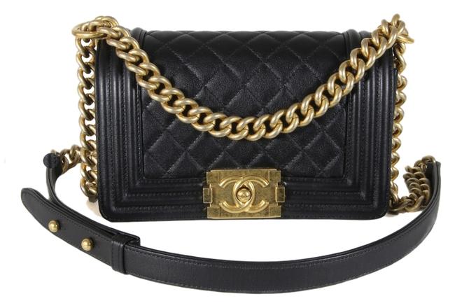 Chanel Boy Small Black Leather Cross Body Bag 