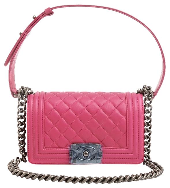 Chanel Boy Small Hot Pink Lamb Leather Cross Body Bag 