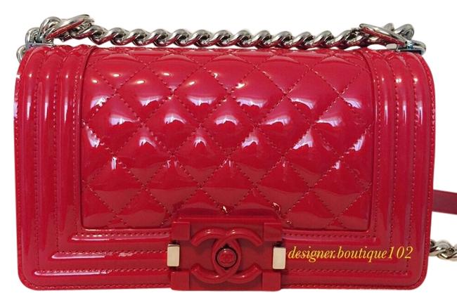 Chanel Boy Small Red Patent Cross Body Bag 