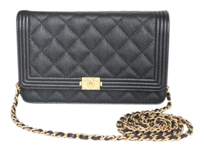 Chanel Boy Wallet On A Chain 2016 2017 Black Caviar Cross Body Bag 
