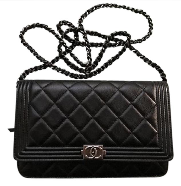 Chanel Boy Wallet on Chain Black Calfskin Cross Body Bag 